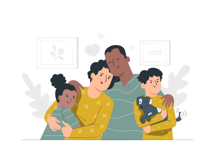 illustration of diverse family